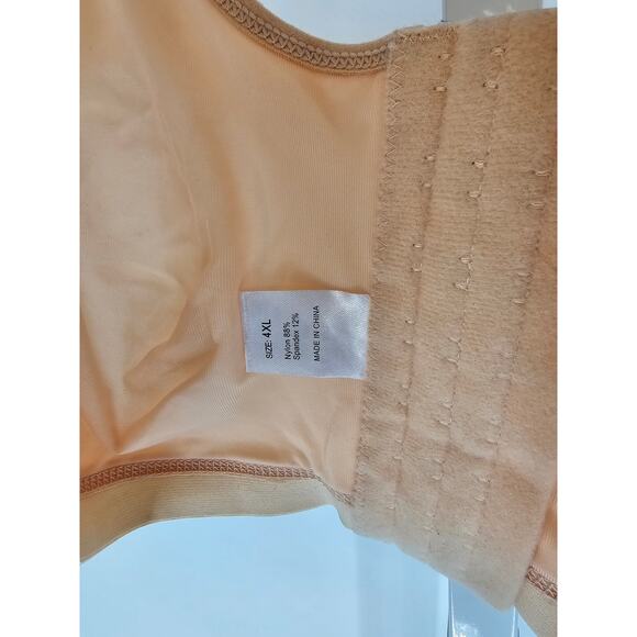 Womens Sz 4XL Front Clasp Minimizer Bra Full Coverage Beige - Picture 4 of 4